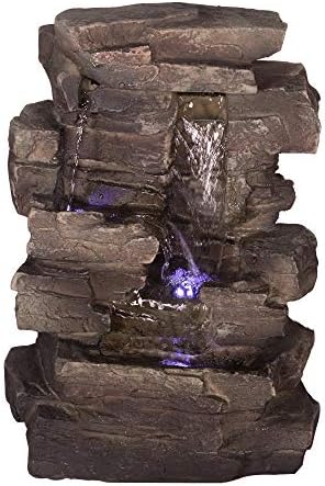 Aromzen Corporation 4-Tier Cascading Tabletop Fountain with LED Lights