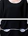 Mordenmiss Women's Daily Knitwear Spring Loose Sweater Dress (Large, Black)