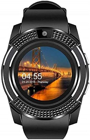 Faawn Digital Bluetooth Men's Smartwatch with Sim Card Slot Camera Pedometer Touch Screen Music Player (Black)
