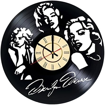 Marilyn Monroe HANDMADE Vinyl Record Wall Clock – Perfect gifts for birthday wedding anniversary valentine’s mother’s father’s day - Gift ideas for men and women him and her