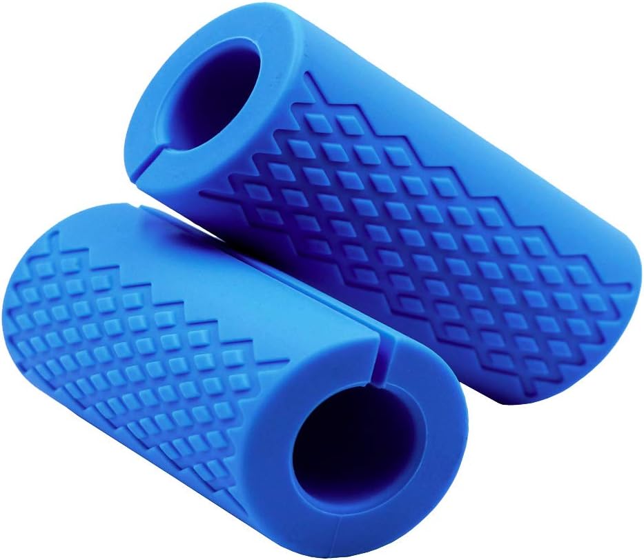 Greententljs Dumbbell Bar Handle Grips - Standard Bar Grips for Weight Lifting Fitness Strength Training - Arm Chest Workout Machines Grip (Blue, 1" Bar, Fat): Electronics