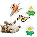 2 Set of Butterfly Toy Bird Toy for Cats,Pet Cats Funny Rotating Electric Flying Butterfly & Bird Interactive Cat Toy for Kitten and Puppy