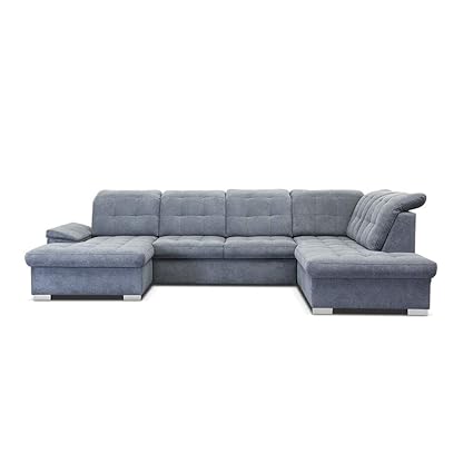 Selsey Jamaal - Wohnlandschaft/Sofa in U-Form mit Schlaffunktion (Ottomane rechts)
