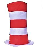 QuanHuo-US Red and White Striped Stovepipe Top Hat Costume Accessories for Christmas Themed Party Women Dress Up Adults