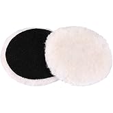 5-Inch Wool Polishing Pads by LotFancy - Car Auto Buffing Pads, Used with Rotary and Random Orbit Sander/Polisher, Pack of 2