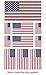 Supperb Patriotic Temporary Tattoos, American Flag (10 flags) - Set of 2, All Ages, Red, White, Blue, Black, Waterproof