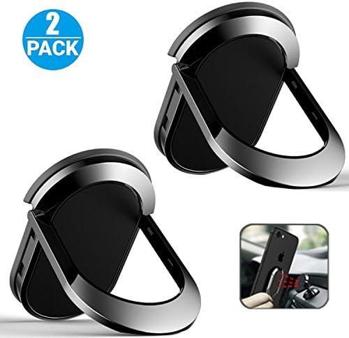 Phone Finger Ring Holder,Uuustar 2Pack Multifunction Cell Phone Ring Grip Stand Holder With Metal Surface for Magnetic Car Mount for All Smartphones and Devices