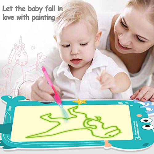 Farielyn-X Draw with Light-Fun Drawing Board Pad Tablet for Kids- Glow LED Child Sketchpad - Doodstage Light Drawing Fun and Developing Toy Gift Luminous Drawing 2 in 1 Board Set（Dinosaur - A3 Size） - Thumbnail 6