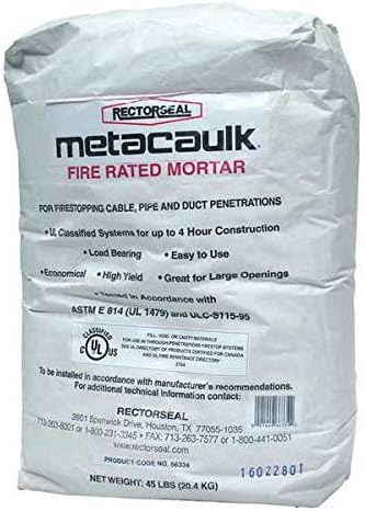 Fire Barrier Mortar, Bag, 45 lb.