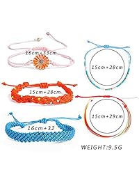 MengPa Bohemian Friendship Bracelet Set Beach Braided Rope Handmade Jewelry for Women