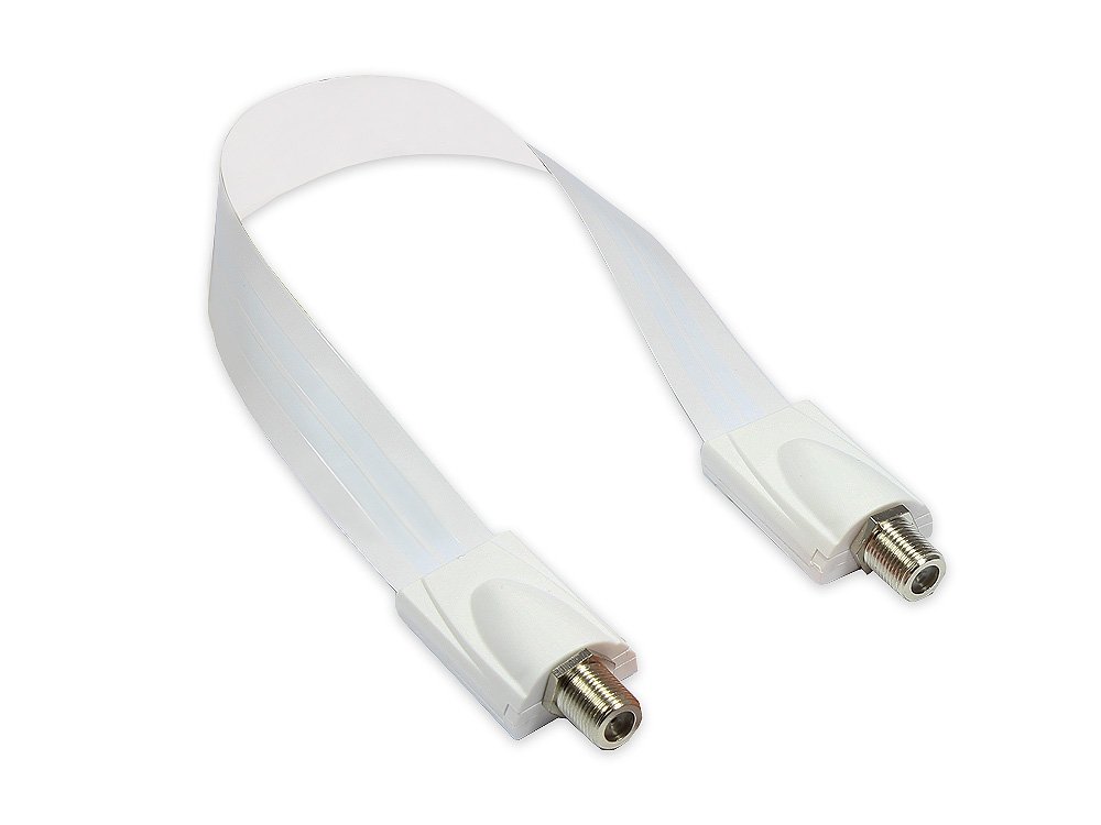 Good Connections® SAT Door/Window Feed-Through – High Quality Extremely Flat – F Coupling to F Coupling – Total Length Including Plug 53.5 cm, Flexible Length 44.5 cm – White