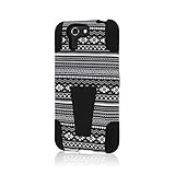 Asus PadFone X Case, MPERO IMPACT X Series Dual Layered Tough Durable Shock Absorbing Silicone Polycarbonate Hybrid Kickstand Case for PadFone X [Perfect Fit & Precise Port Cut Outs] - Black Aztec