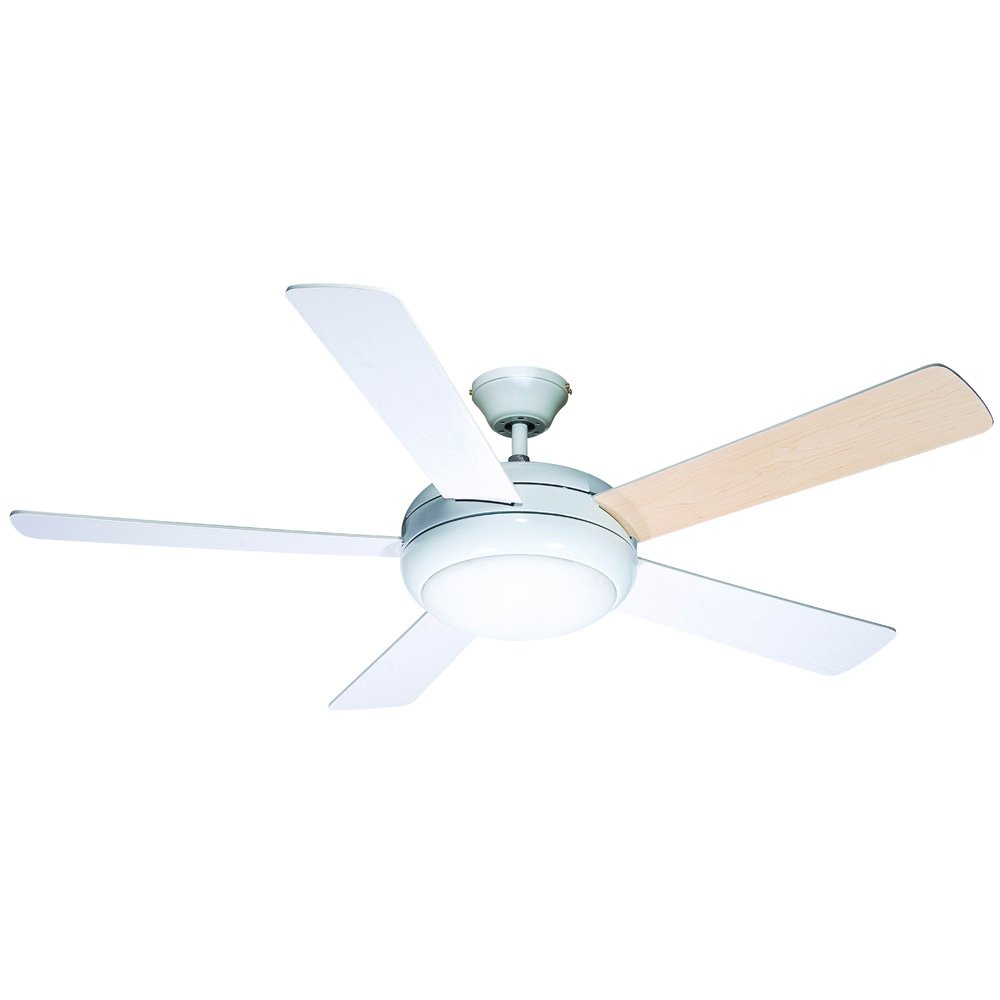 Wonderlamp Conte Ceiling Fan with Light E27, 15 W, White, 132 x 132 x 34.3 cm