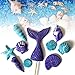 4 Pack Seashell Mold-Large and Small Mermaid Tail Mold-3D Silicone Fondant Mold for Chocolate Candy Soap