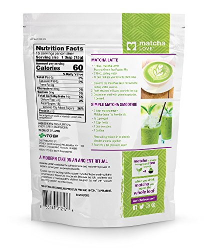 MATCHA LOVE GREEN TEA POWDER PACKET, SWEETENED, 8 OUNCE