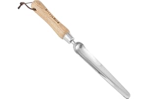 Berry&Bird Seeding Widger,Stainless Steel Garden Bulb Shovel with Wooden Handle for Planting Indoor Seed Tool Bulb Planter Tr