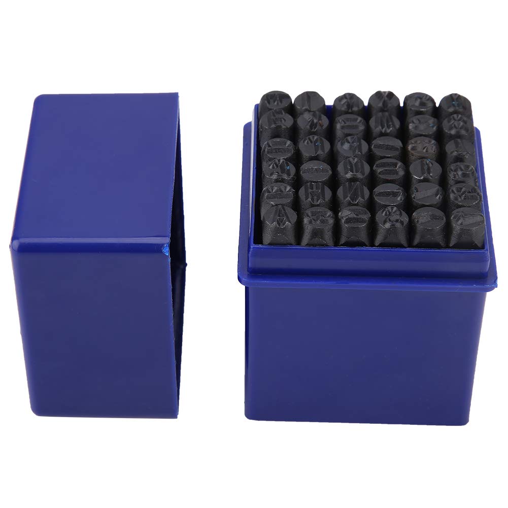 36pcs Alphabet Metal Stamp Punch Steel Letter Punch Set Letter & Number Metal Stamping Kit with Storage Box, Suitable for Paper, Leather, Plastic, Wood, Metal