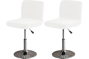 LightInTheBox Bar Stool Cover Square Swivel Bar Chair Seat Velvet Bar Stool Protector Cover for Counter Height Medium Low Back Chairs (2 Pack) (White)