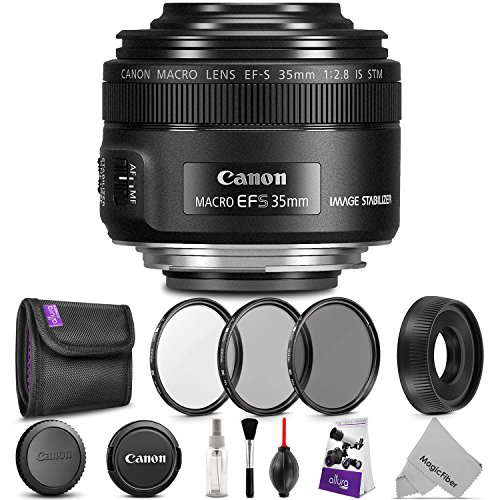 Canon EF-S 35mm F/2.8 Macro IS STM Lens W/Essential Photo Bundle - Includes: Altura Photo UV-CPL-ND4, Camera Cleaning Set