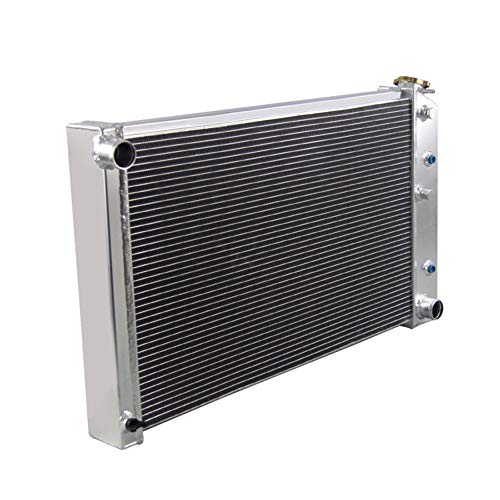OzCoolingParts 4 Row Core Aluminum Radiator + 2 x 10" Fan w/Louver Shroud + Thermostat/Relay Kit for 1970-1987 71 72 73 74 75 76 77 Chevy/GMC C/K/G-Series C10 C20 C25 C3500 Nova Camaro Blazer and More