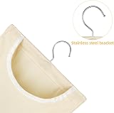 Vicloon Hanging Peg Bag with Hook, 30x26cm, Durable Canvas Clothespin Organizer view 3