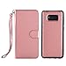 Galaxy S8 Case, LONTECT PU Leather 9 Card Slot Wallet Folio Case with Detachable Magnetic Hard Case for Samsung Galaxy S8 - Rose Gold