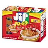 JIF 24136 Jif To Go Snack Cups, 1.5 Oz, Pack of 8, Peanut Butter