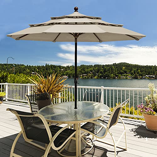 EliteShade USA 10YearNonFading Sunumbrella 9Ft 3 Tiers Market