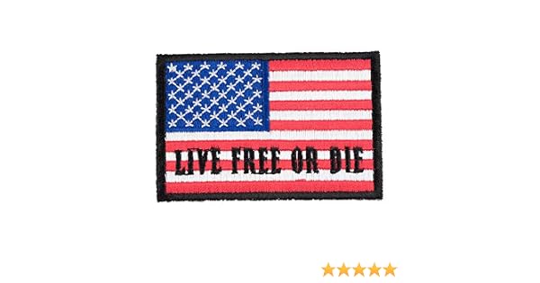Amazon Com Live Free Or Die American Flag Patch U S Flag Patches Clothing