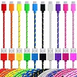 USB C Cable [10 PACK], FANCER Bundle of 10 3FT Type C Nylon Braided Colors Colorful Data Charging Charger Cord Cable for Samsung Galaxy S8, Google Pixel, LG G6, Nexus 6P, Nintendo Switch, Macbook