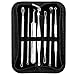 Complete Blackhead Remover Kit - Kaptron 5 Piece Comedone Extractor Tool Set For Popping Pimples - Natural Acne Treatment - Includes Organizing Case, Extra Mirror and Facial Brush