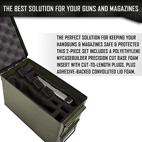 MY CASE BUILDER Foam Insert Handgun, Ammunition Mag Storage for .50