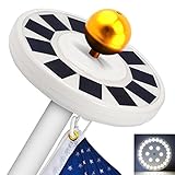 TOTOBAY 30 LED Solar Power Flag Pole Lights, {Upgraded Version} Weatherproof Flagpole Downlight for Most 15 to 25 Ft Auto On/Off Night Lighting- Eco-friendly and Energy-saving