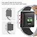 Jobese Compatible with Fitbit Blaze Bands, Soft Classic Canvas Fabric Straps with Genuine Leather Bands with Silver Metal Frame Compatible with Fitbit Blaze Bands Men Women