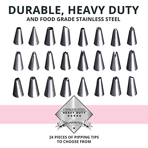 Homeries Cake Decorating Supplies Kit, 36 Piece Set, Turntable, Icing Smoothers, Spatula, Stainless Steel Icing Tips, Best for Cake Decorating and Display - Thumbnail 2
