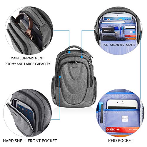 KROSER Travel Laptop Backpack 17.3 Inch Molded Front Panel Large