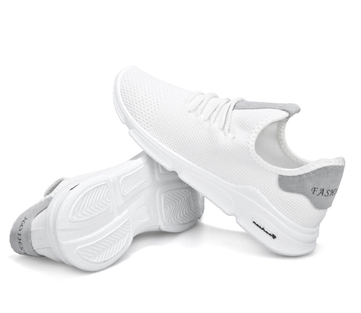 full white sports shoes
