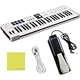 Arturia KeyLab Essential 49 mk3 MIDI Controller Bundle with Sustain Pedal, USB Cable & Liquid Audio Polishing Cloth (White)