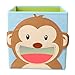 NEWSTYLE Foldable Kids' Toy Storage Bin Box - Cartoon Children Toys Chest and Closet Organizer (Smiling Monkey)