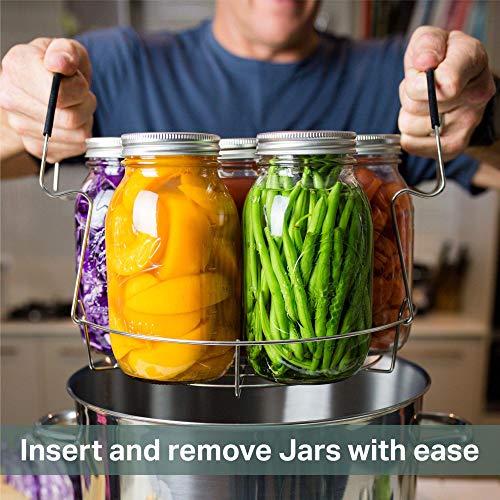 Canning Rack Securely Holds 8 Pint or 7 Quart Mason Jars Sturdy