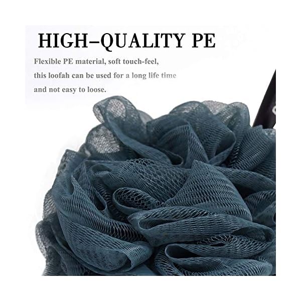 2-Pack-Puff-Shower-Sponge-Bath-Soft-Loofah-Sponge-Pouf-Exfoliating-Mesh-Shower-Ball-for-Adults-Mens-blueBrown Bath Sponge Shower Puff Sponges Bath Soft Loofah Sponge Pouf Exfoliating Mesh Shower Ball Bath Scrunchies for Adults