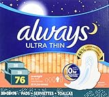 Always Ultra Thin Overnight Pads with Wings - 76 ct. by Always