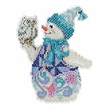 Jim Shore Snowy Owl Snowman Counted Cross Stitch Kit-5x5 18 Count