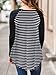 Adreamly Women's Black and White Striped Long Sleeve Baseball T Shirt Blouse Tunic Tops Black Medium