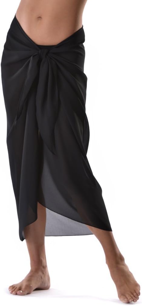 Large Black Sarong All Black Cover up Wrap Beachwear Maxi Summer Holidays Cover up Scarf