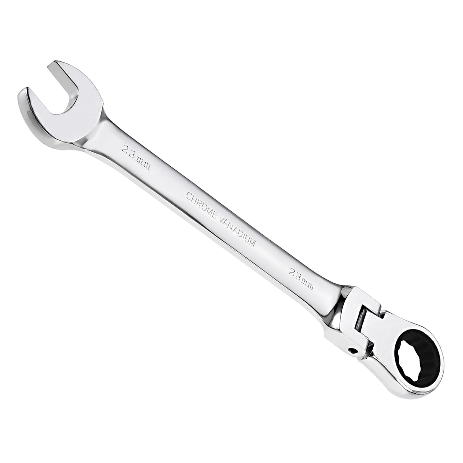 CoCud Flex-Head Ratcheting Wrench, 23mm Head Metric 72-Teeth, Cr-V Combination Wrench Spanner - (Applications: for Repairing Home Tasks)