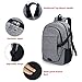 Laptop Backpack for Men Women ADUO Grey Waterproof Computer Travel Backpack with USB Charging Port Fits 15.6 Inch