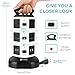 Power Strip Tower, Surge Protector Electric Charging Station 10 Outlet Plugs with 4 USB Slot 6ft Cord Wire Extension 2500W 13A 16AWG Universal Socket for PC Laptops Mobile Devices