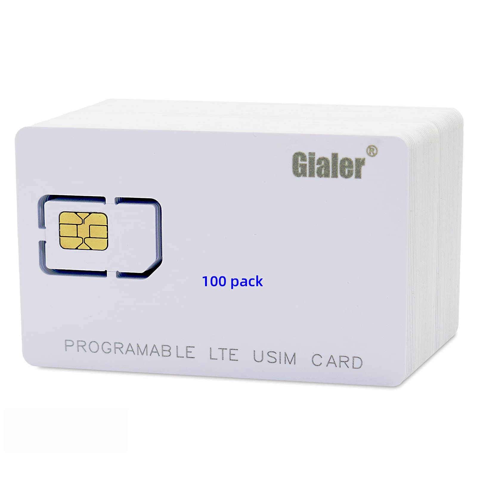 Gialer 100PCS Writable Programmable SIM Card 4G LTE WCDMA GSM Nano Micro 2FF 3FF 4FF Blank USIM Card for Telecom Operator (100pcs)