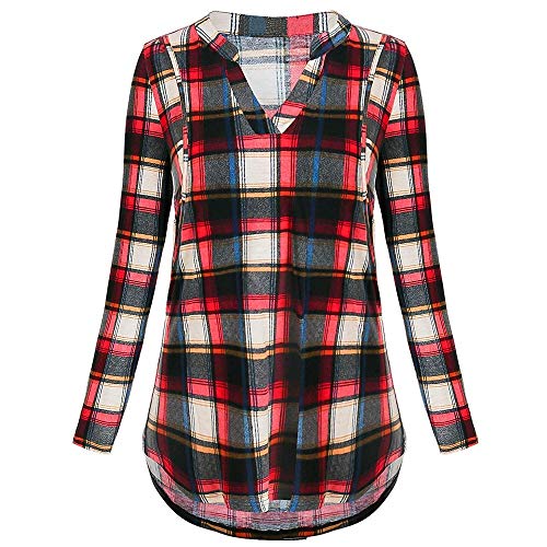 Rambling New Women's Long Sleeve Nursing Tops Notch Neck Plaid Breastfeeding Clothes - Thumbnail 2